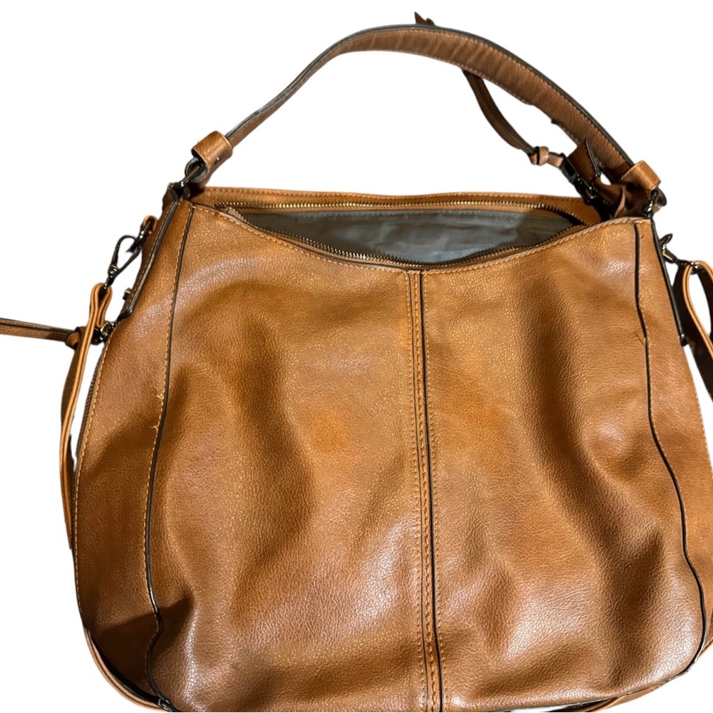 Realer Tan Faux Leather Shoulder Bag – Possible Concealed Carry Design
